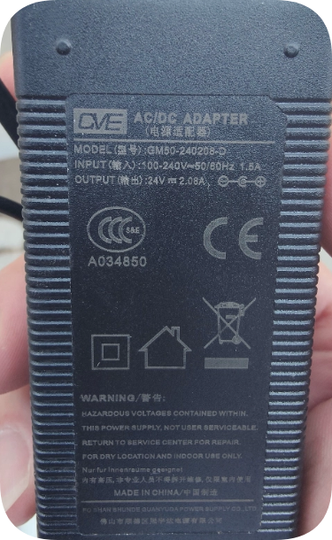 *Brand NEW*GVE GM50-240208-D Power Adapter/Transformer 24V 2.08A Round Connector Power S
